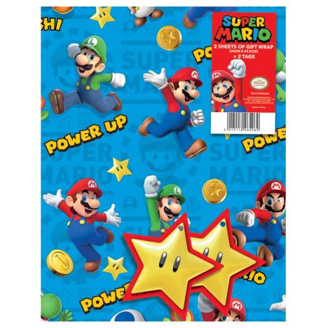 Super Mario Bros Gift Wrap & Tags £1.29